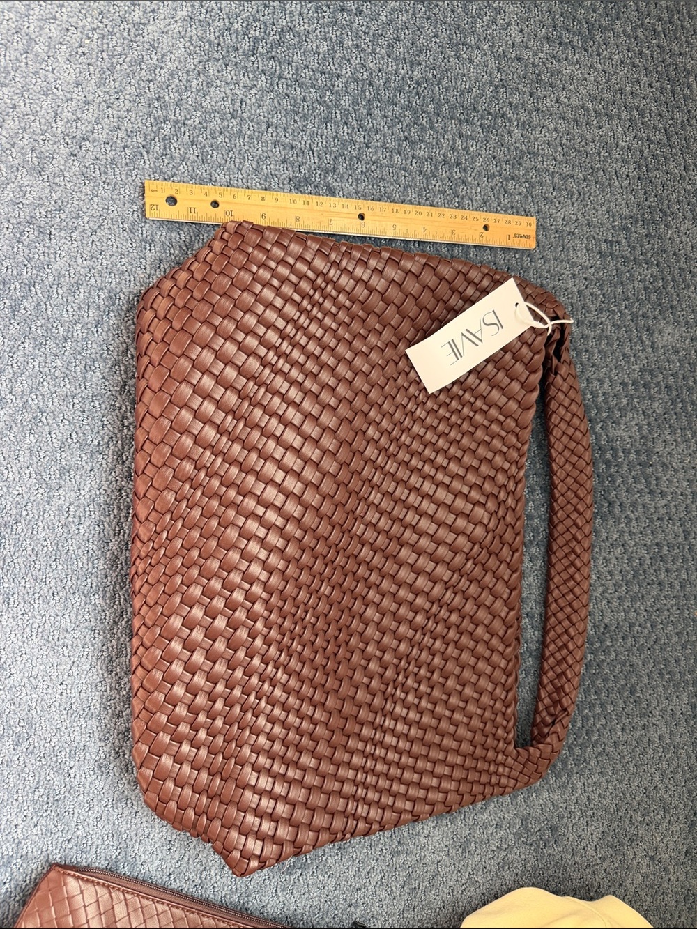 The Sak Woven Wristlet Tote in Chestnut Brown